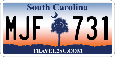 SC license plate MJF731