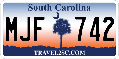 SC license plate MJF742
