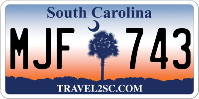 SC license plate MJF743