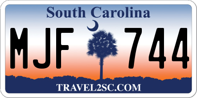 SC license plate MJF744