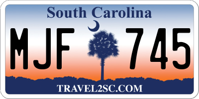 SC license plate MJF745