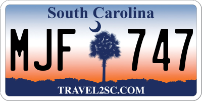 SC license plate MJF747