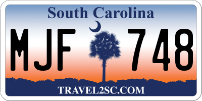SC license plate MJF748