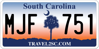 SC license plate MJF751