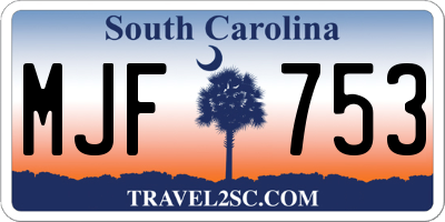 SC license plate MJF753