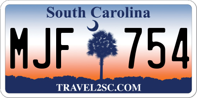 SC license plate MJF754