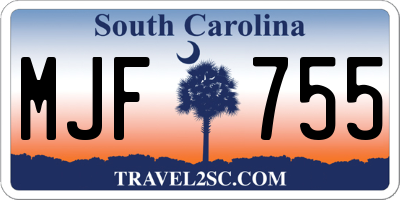SC license plate MJF755