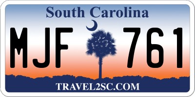 SC license plate MJF761