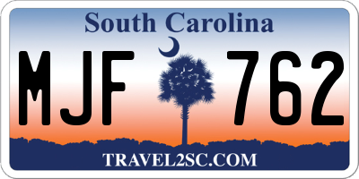 SC license plate MJF762