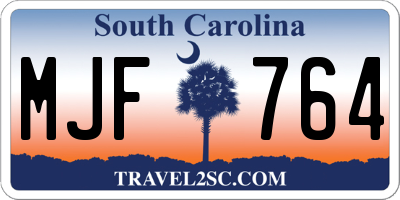 SC license plate MJF764