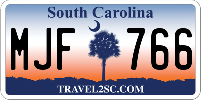 SC license plate MJF766