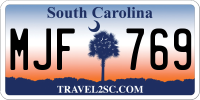 SC license plate MJF769
