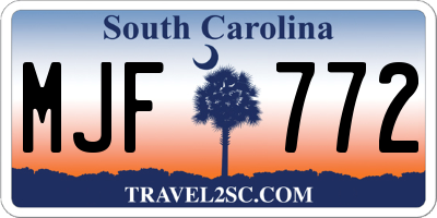 SC license plate MJF772