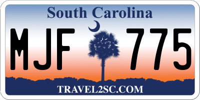 SC license plate MJF775