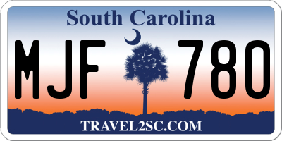 SC license plate MJF780