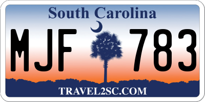 SC license plate MJF783