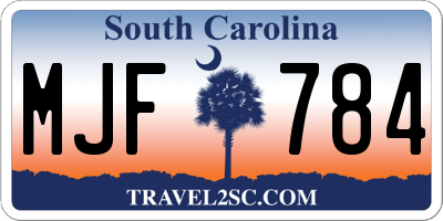 SC license plate MJF784