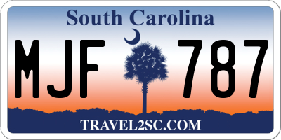 SC license plate MJF787