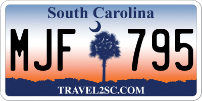 SC license plate MJF795