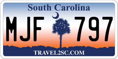 SC license plate MJF797