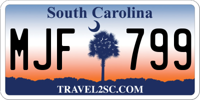 SC license plate MJF799