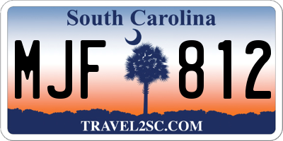SC license plate MJF812