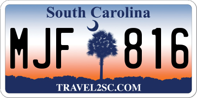 SC license plate MJF816