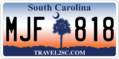 SC license plate MJF818