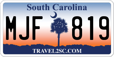 SC license plate MJF819