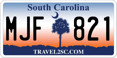 SC license plate MJF821