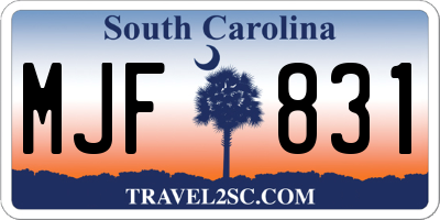 SC license plate MJF831