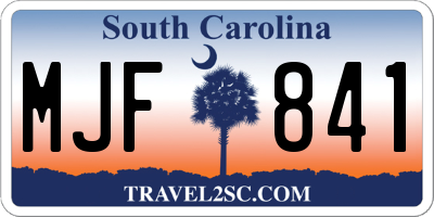 SC license plate MJF841