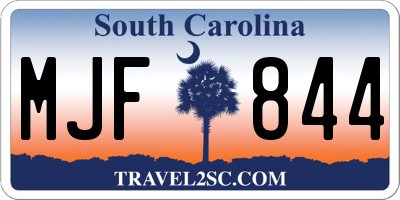 SC license plate MJF844