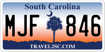 SC license plate MJF846