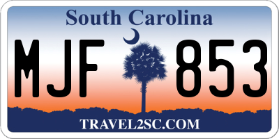 SC license plate MJF853