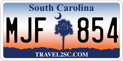 SC license plate MJF854