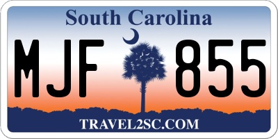 SC license plate MJF855