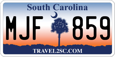 SC license plate MJF859