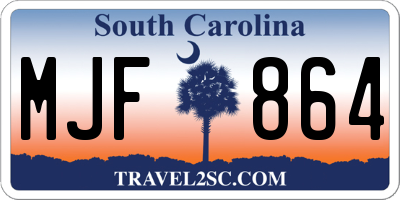 SC license plate MJF864