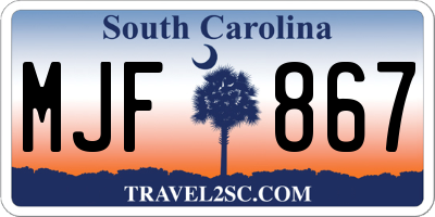 SC license plate MJF867