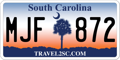 SC license plate MJF872