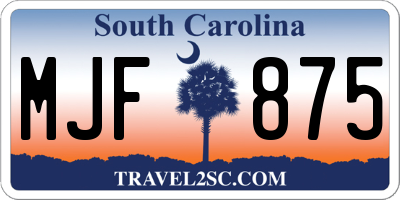 SC license plate MJF875