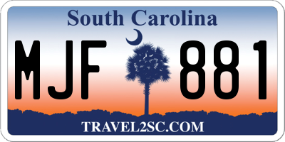 SC license plate MJF881