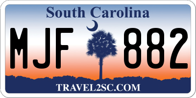 SC license plate MJF882