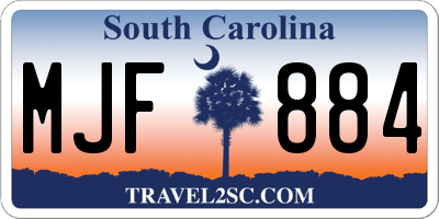 SC license plate MJF884