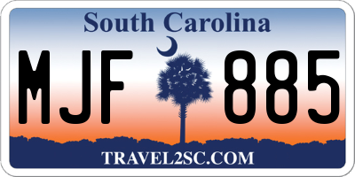 SC license plate MJF885