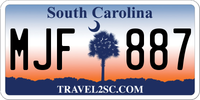 SC license plate MJF887