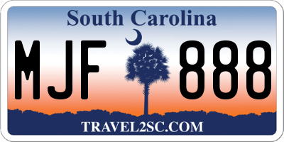 SC license plate MJF888