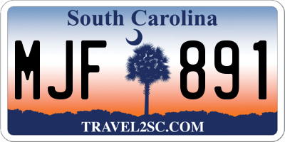 SC license plate MJF891