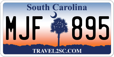 SC license plate MJF895
